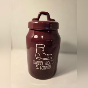 Rae Dunn Burgundy Ceramic Jar with Lid